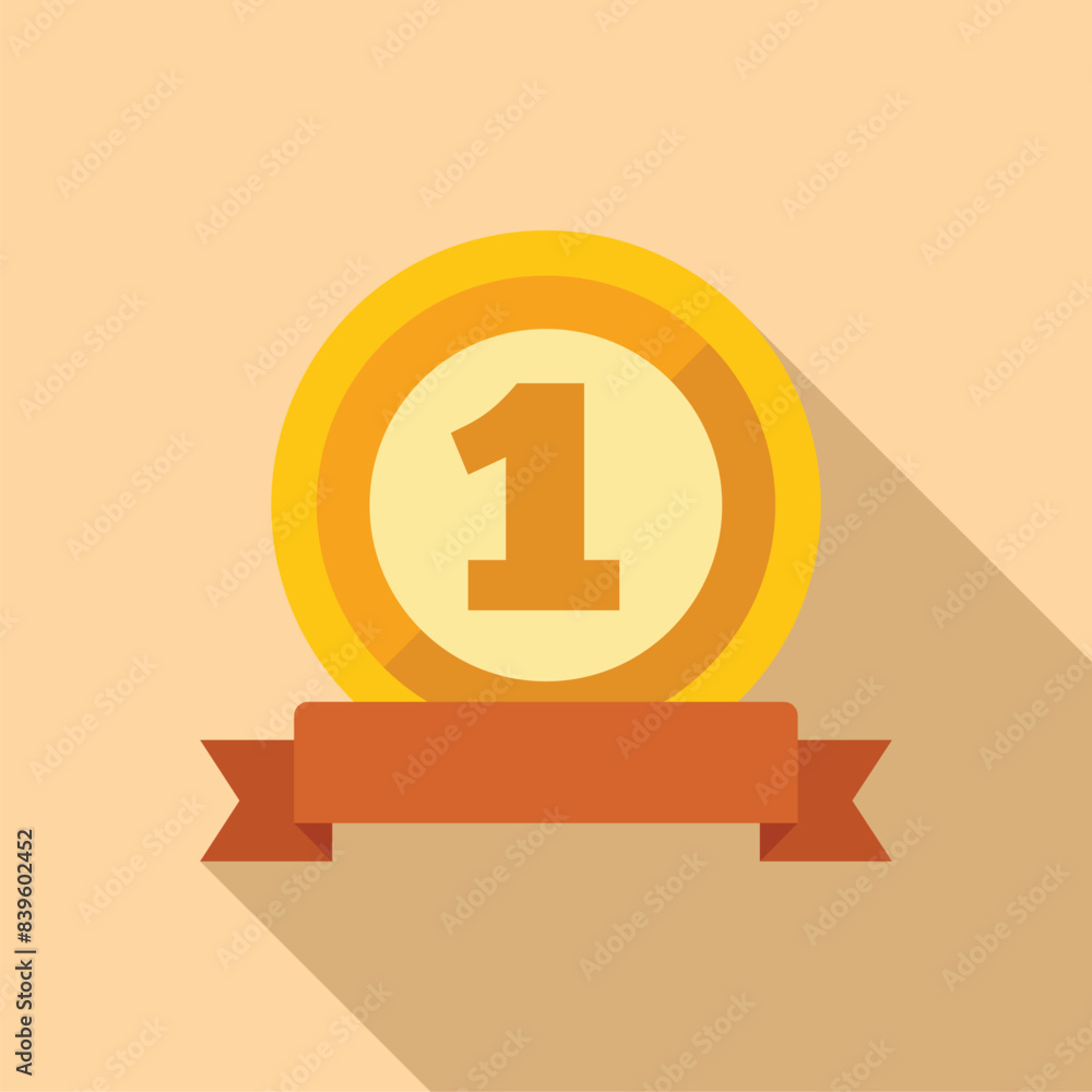 Poster celebrating being number one with a golden award accented with a red ribbon