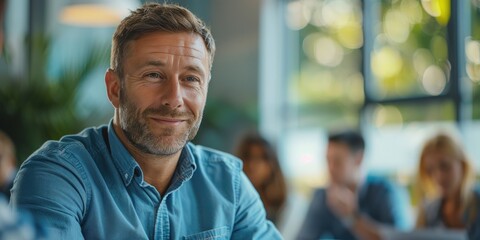A man is presenting in a conference room during an employee training session