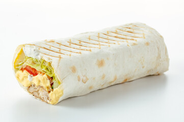 Durum doner kebap isolated on white