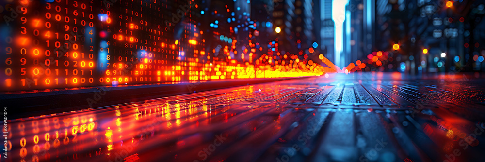 Poster abstract depiction of financial analysis with motion blur highlighting the dynamic and engaging natu