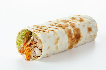 Durum doner kebap isolated on white