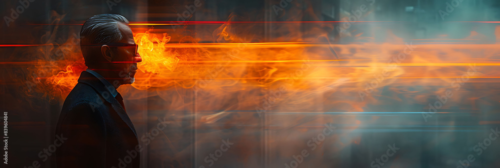 Poster abstract executive portrait with motion blur highlighting the dynamic and engaging nature of the sub