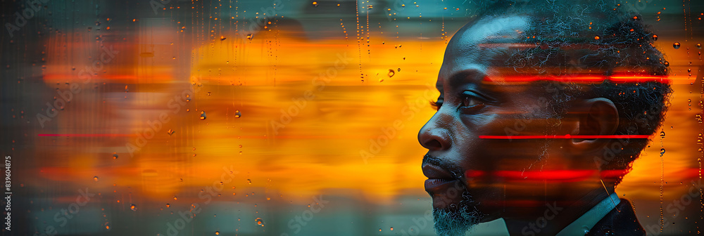 Poster abstract executive portrait with motion blur highlighting the dynamic and engaging nature of the sub