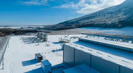 Gas metering station in eastern europe in winter © SDF_QWE