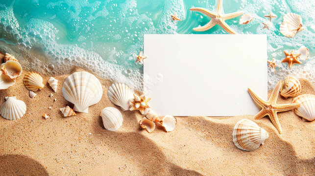Ocean and sand themed image with copy space