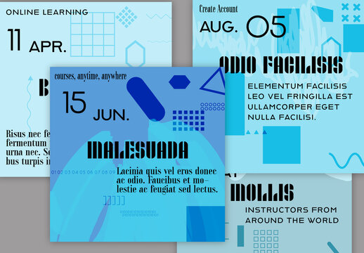 Social Media Square Post Layout Simple Geometric Shapes and Scribbles