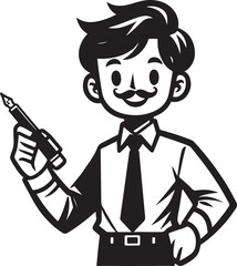 standing smile teacher man vector illastration