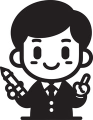 standing smile teacher man vector illastration