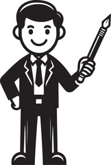 standing smile teacher man vector illastration