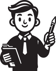 standing smile teacher man vector illastration