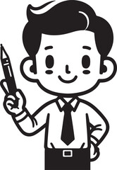 standing smile teacher man vector illastration