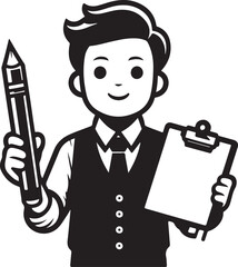 standing smile teacher man vector illastration