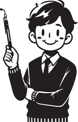 Obraz premium standing smile teacher man vector illastration
