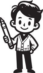 standing smile teacher man vector illastration