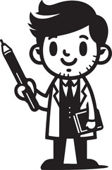 standing smile teacher man vector illastration