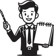 standing smile teacher man vector illastration