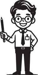 standing smile teacher man vector illastration