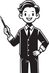 standing smile teacher man vector illastration