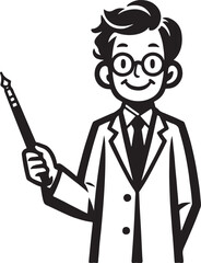 standing smile teacher man vector illastration