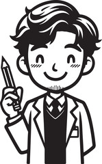 standing smile teacher man vector illastration