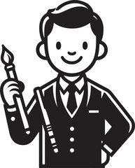 standing smile teacher man vector illastration