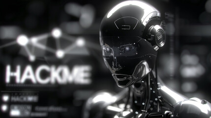 Fototapeta premium High-end close-up photography of an AI assistant and GPT tools, surrounded by floating digital code and vibrant neon colors, with a dynamic background full of motion and texture details