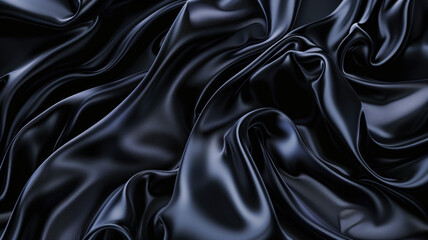 Fototapeta premium abstract background, black satin background black luxury fabric background. black silk background Generative AI 