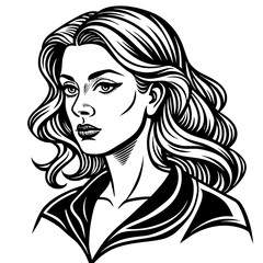 logo-of-a-woman-with-her-face-and-neck-turned-side