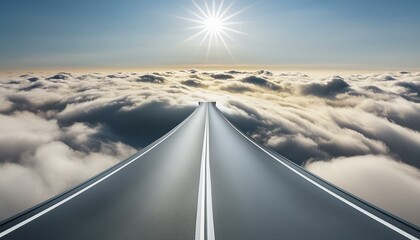 Highway Dreams: Realistic Car Design with Abstract Road and Cloud Background