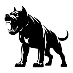 Obraz premium silhouette of an aggressive dog. Vector illustration