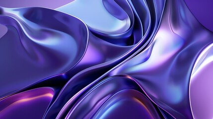 Fototapeta premium Abstract 3D shape, vibrant purple and blue hues, smooth curves, futuristic and artistic, closeup view, gradient background 3d render illustration