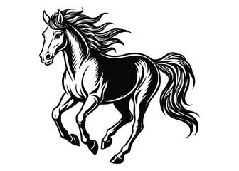 horse silhouette isolated on white background