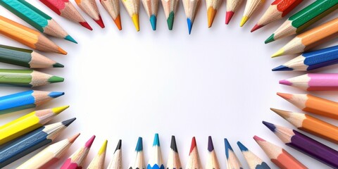 Fototapeta premium color pencils isolated on white background