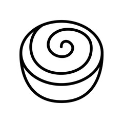Cinnamon roll line icon. Bakery icon. Bread and cake icon isolated on white background. Transparent background, minimalist symbol. Vector images