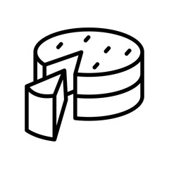 Cake line icon. Bakery icon. Bread and cake icon isolated on white background. Transparent background, minimalist symbol. Vector images