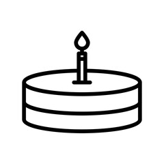 Birthday cake line icon. Bakery icon. Bread and cake icon isolated on white background. Transparent background, minimalist symbol. Vector images