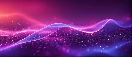 Obraz premium Abstract futuristic background with purple neon wave lines and bokeh lights