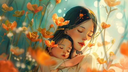 Happy Mother's Day Illustration & Background , Mother's Day Background