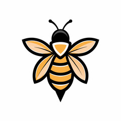 a minimalist Animal logo vector art illustration with an Honey Bee logo icon