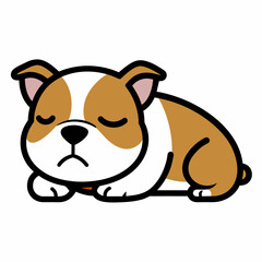 bulldog sleeps icon vector illustration
