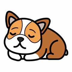 bulldog sleeps icon vector illustration