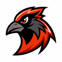 Vector art serious bird logo illustration