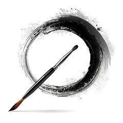 Circle brush illustration , Circle brush isolated white background, Circle brush illustration