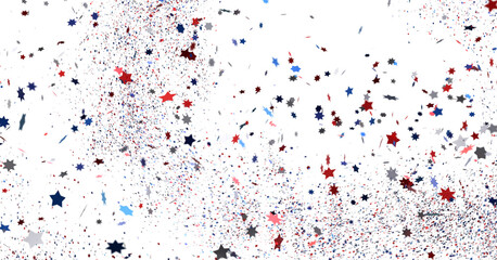 stars confetti on american independence day