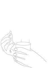 illustration d'une personne prenant c'est médicament, gélule 