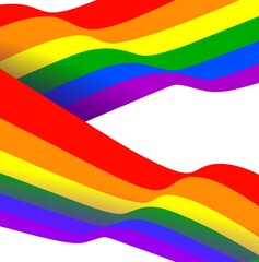background of stripes Rainbow pride flag illustration on white background, lesbian, gay, bisexual, transgender; love people