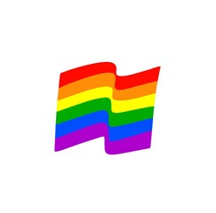 Rainbow pride flag illustration on white background, lesbian, gay, bisexual, transgender; love people
