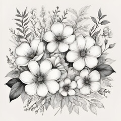 white flowers, Generative Ai