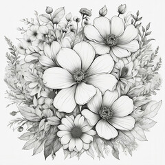 white flower on black. Generative Ai