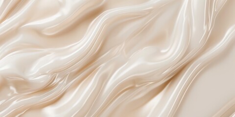Fototapeta premium Luxurious Face Cream Texture in Beige Tones Close-Up